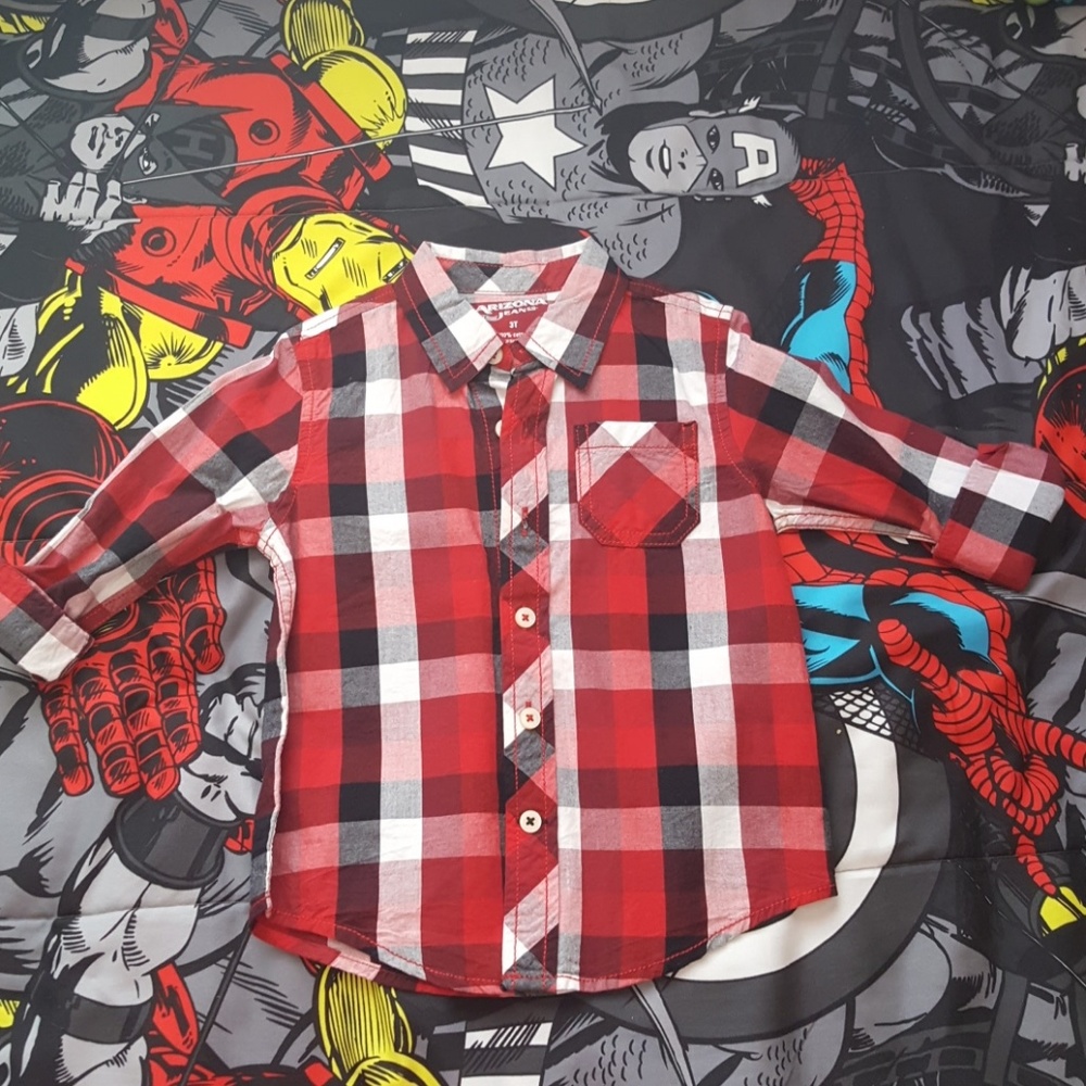 Arizona Toddler Plaid Button Up Toddler Sh…